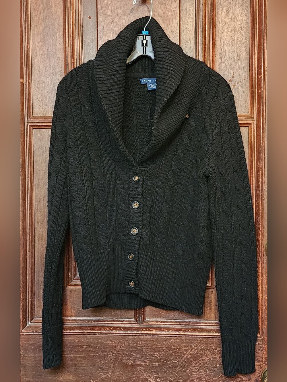 Ralph Lauren Women's Cable Knit Shawl  Cardigan Wool Cashmere-Large